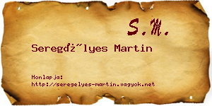 Seregélyes Martin névjegykártya